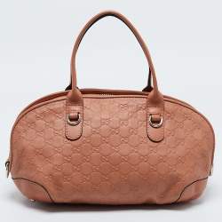 Pre Owned Gucci Brown Guccissima Leather Heart Bit Satchel