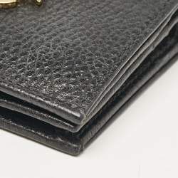 Gucci Black Leather GG Marmont Bosco Card Case