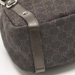 Gucci Dark Brown GG Canvas and Leather Medium Abbey Hobo