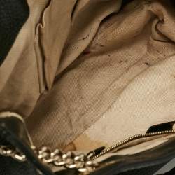 Pre Owned Gucci Black Leather Medium Chain Soho Tote