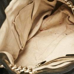 Pre Owned Gucci Black Leather Medium Chain Soho Tote