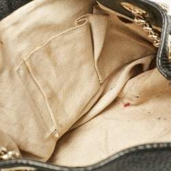 Pre Owned Gucci Black Leather Medium Chain Soho Tote