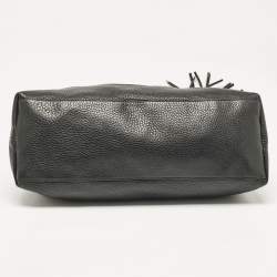 Pre Owned Gucci Black Leather Medium Chain Soho Tote