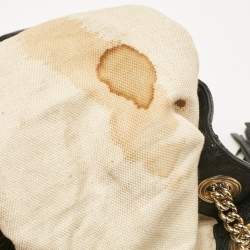 Pre Owned Gucci Black Leather Medium Chain Soho Tote