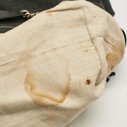 Pre Owned Gucci Black Leather Medium Chain Soho Tote