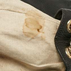 Pre Owned Gucci Black Leather Medium Chain Soho Tote