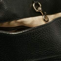 Pre Owned Gucci Black Leather Medium Chain Soho Tote