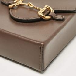 Gucci Brown Leather Mini Horsebit 1955 Crossbody Bag