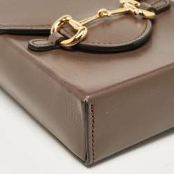 Gucci Brown Leather Mini Horsebit 1955 Crossbody Bag