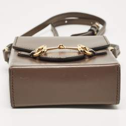 Gucci Brown Leather Mini Horsebit 1955 Crossbody Bag