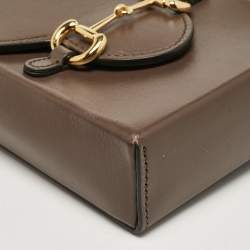 Gucci Brown Leather Mini Horsebit 1955 Crossbody Bag