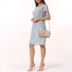 Pre Owned حقيبة كتف غوتشي جي جي مارمونت كاميرا جلد ماتيلاس بيج صغيرة