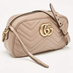 Pre Owned حقيبة كتف غوتشي جي جي مارمونت كاميرا جلد ماتيلاس بيج صغيرة