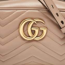 Pre Owned حقيبة كتف غوتشي جي جي مارمونت كاميرا جلد ماتيلاس بيج صغيرة