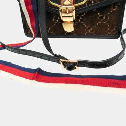 Gucci Brown Sherry Line Sylvie Leather Suede Shoulder Bag