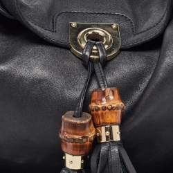 Pre Owned Gucci Black Leather Medium Babouska Indy Hobo