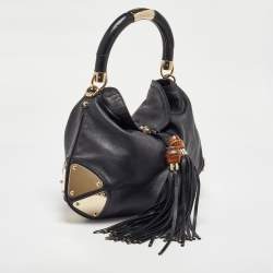 Pre Owned Gucci Black Leather Medium Babouska Indy Hobo