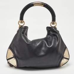 Pre Owned Gucci Black Leather Medium Babouska Indy Hobo