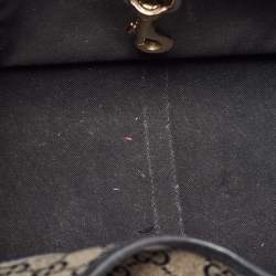 Pre Owned Gucci Grey/Black GG Crystal Canvas and Leather Bardot Joy Hobo