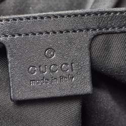 Pre Owned Gucci Grey/Black GG Crystal Canvas and Leather Bardot Joy Hobo