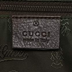 Pre Owned Gucci Dark Brown/Beige GG Canvas Large Tribeca Tote