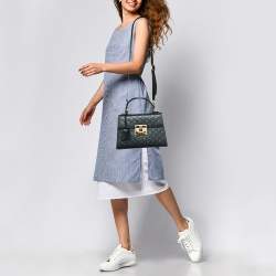 Gucci Black Guccissima Leather Small Padlock Top Handle Bag