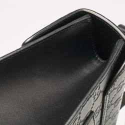 Gucci Black Guccissima Leather Small Padlock Top Handle Bag