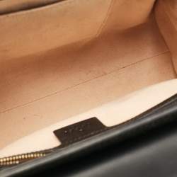 Gucci Black Guccissima Leather Small Padlock Top Handle Bag