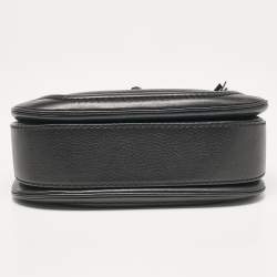 Pre Owned Gucci Black Leather Small New Bamboo Top Handle Bag
