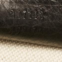Pre Owned Gucci Black Leather Small New Bamboo Top Handle Bag