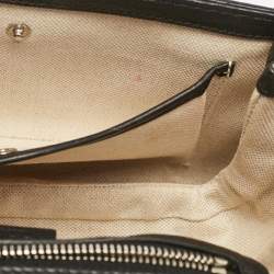 Pre Owned Gucci Black Leather Small New Bamboo Top Handle Bag
