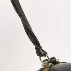 Pre Owned Gucci Black Matelassé Leather Small GG Marmont Shoulder Bag