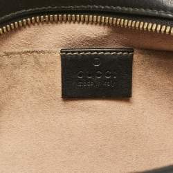 Pre Owned Gucci Black Matelassé Leather Small GG Marmont Shoulder Bag