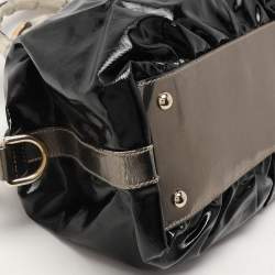 Gucci Black Coated Fabric and Leather Dialux Pop Bamboo Satchel