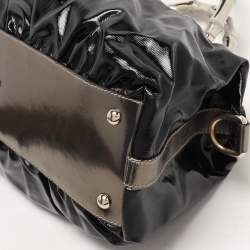 Gucci Black Coated Fabric and Leather Dialux Pop Bamboo Satchel