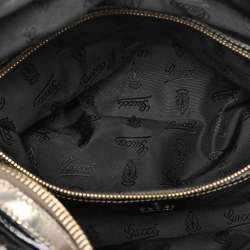 Gucci Black Coated Fabric and Leather Dialux Pop Bamboo Satchel