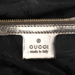 Gucci Black Coated Fabric and Leather Dialux Pop Bamboo Satchel
