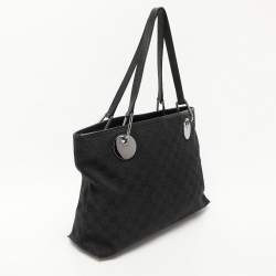 Gucci Black GG Canvas and Leather Small Eclipse Tote