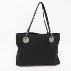 Gucci Black GG Canvas and Leather Small Eclipse Tote