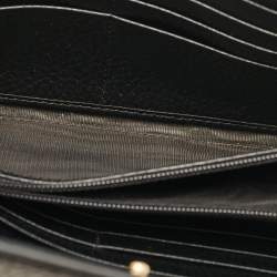 Gucci Beige/Black GG Supreme Canvas and Leather Wallet On Chain
