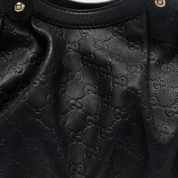 Gucci Black Guccissima Leather Medium Sukey Tote