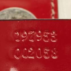 Pre Owned Gucci Red/White GG Supreme Canvas and Patent Leather Medium Heart Joy Tote