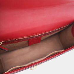 Gucci Red Leather Gucci Small Leather Sylvie Satchel