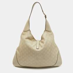 Pre Owned Gucci Cream Guccissima Leather Large New Jackie Hobo