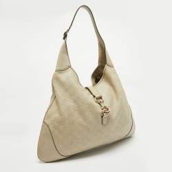 Pre Owned Gucci Cream Guccissima Leather Large New Jackie Hobo