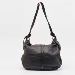 Pre Owned Gucci Black Leather Large Jungle Shoulder Bag