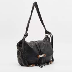 Pre Owned Gucci Black Leather Large Jungle Shoulder Bag