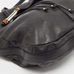 Pre Owned Gucci Black Leather Large Jungle Shoulder Bag