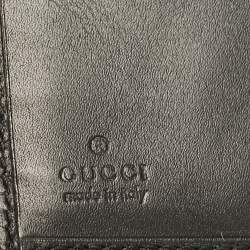 Gucci Black GG Canvas and Leather French Compact Wallet