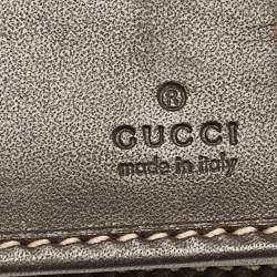 Gucci Brown/Beige GG Canvas and Leather Web Flap Continental Wallet